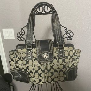Coach purse black and grey